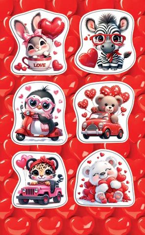 Наклейки детские 15*9см  "Зверята"