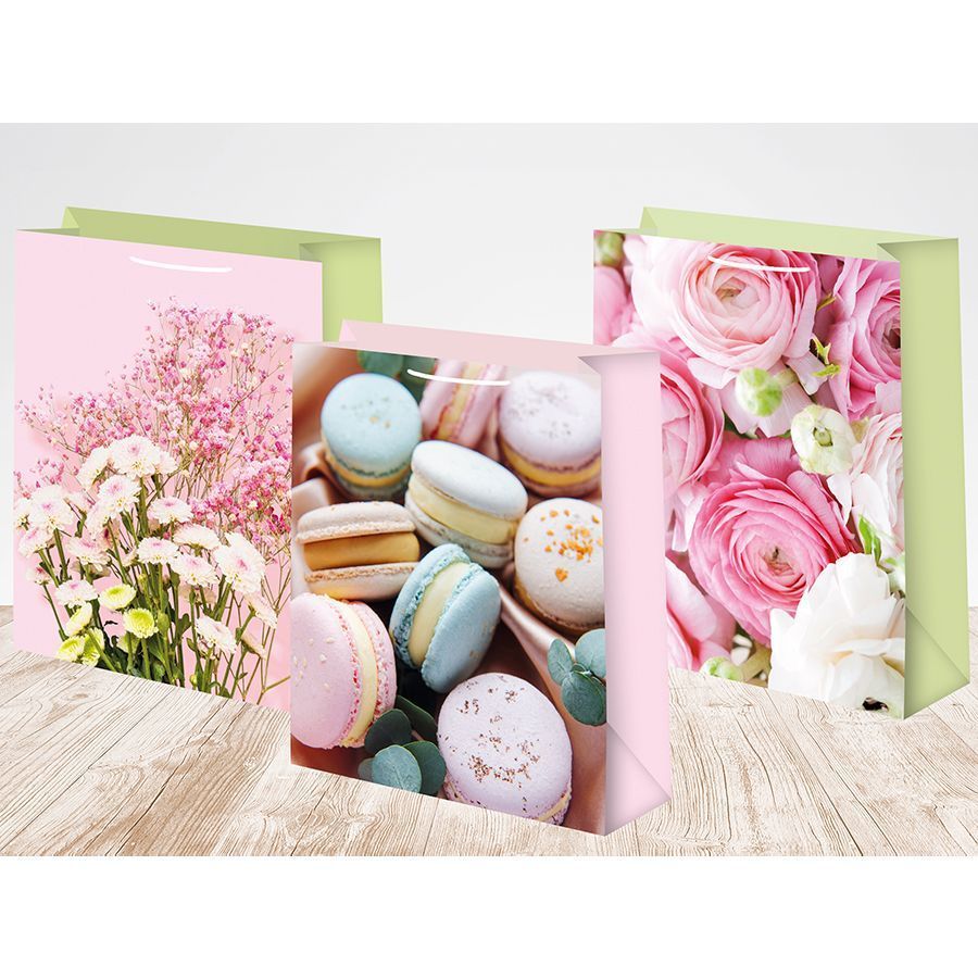 Пакет подар. бумажн. 12*15*6 см, 140гр/м2  Микс женский