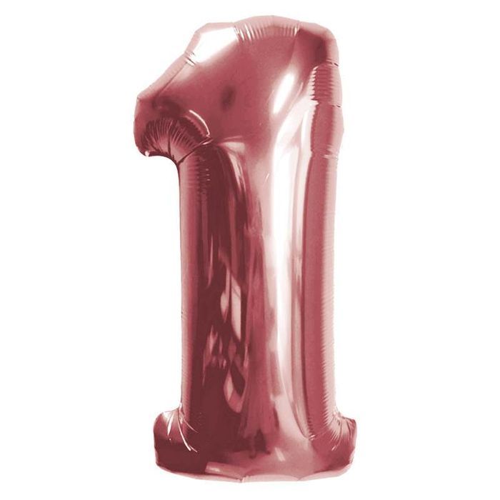 Шар фольга 40" "Цифра 1" розовый 102 см