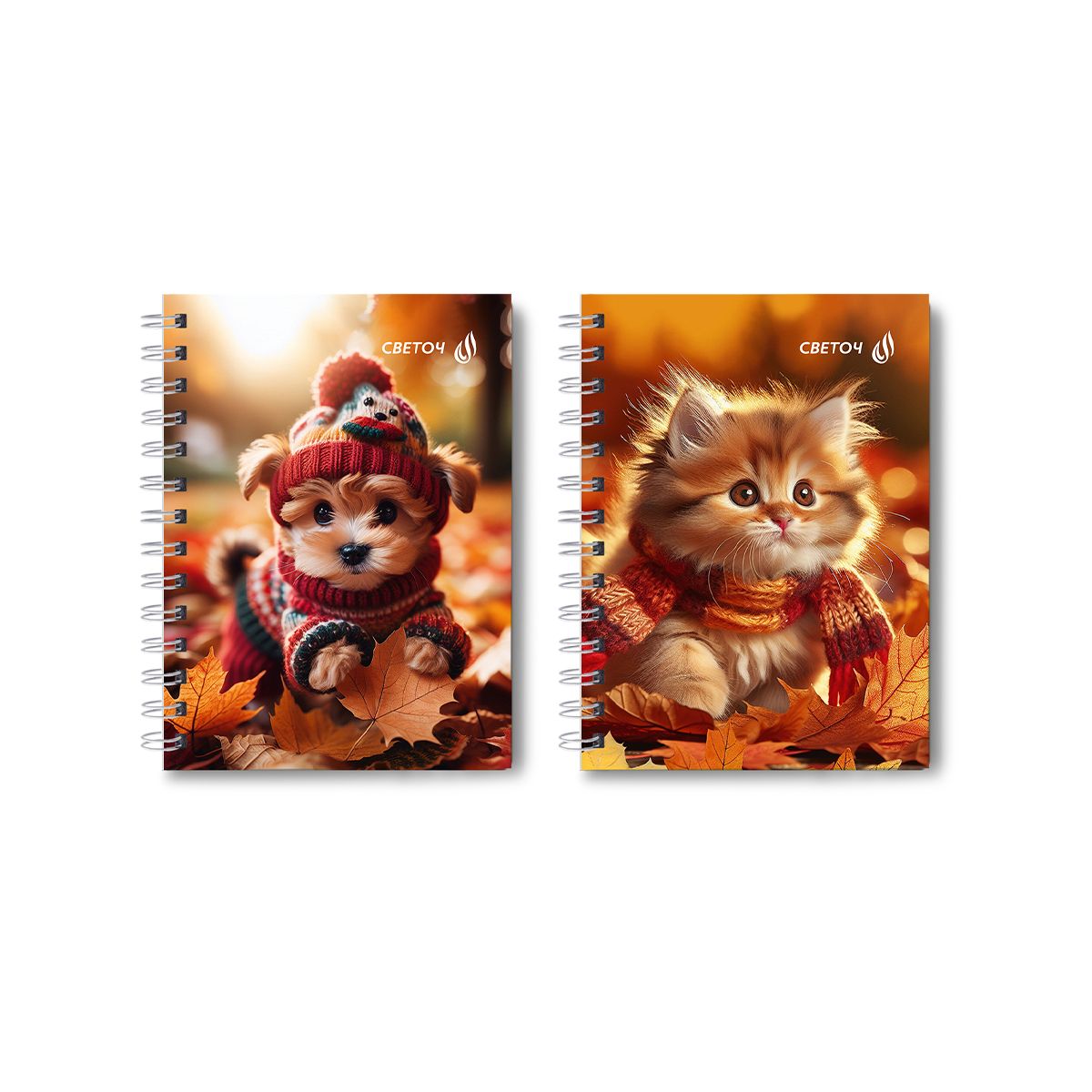 Блокнот А6 7БЦ гребень  80л "Осенние модники" кл., глянц.лам.