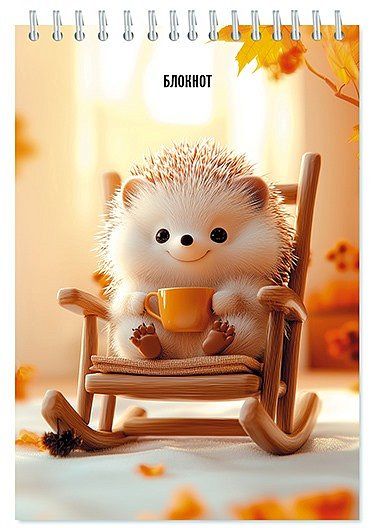 Блокнот А6  80л гребень "Милый ёжик"