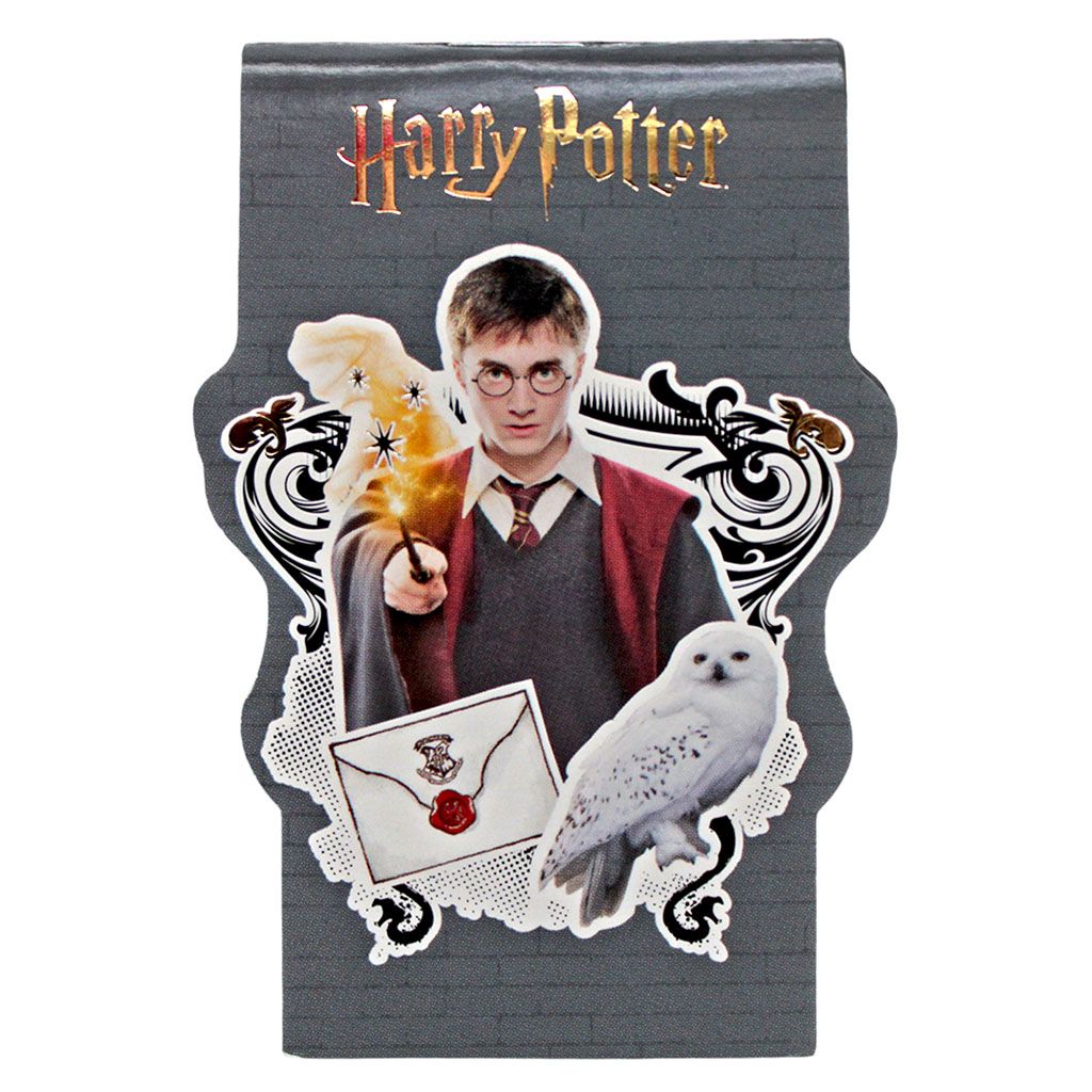 Блокнот А7  40л скоба "Гарри Поттер" без лин., тисн.фольгой, фигурн.выруб.