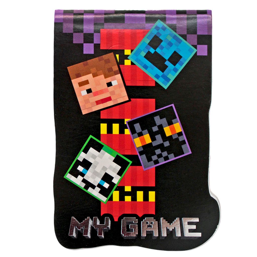Блокнот А7  40л скоба "My Game" без лин., тисн.фольгой, фигурн.выруб.