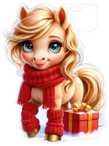 Плакат фигурный 31*24см "Русая лошадка"