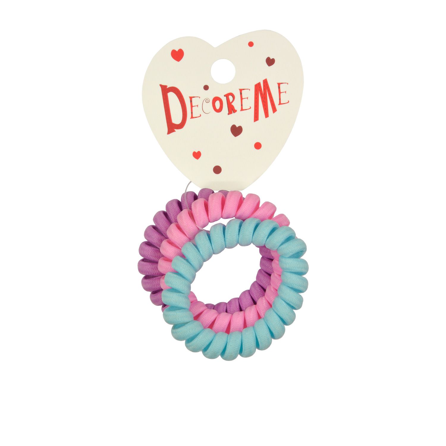 Набор резинок для волос "DecoreMe. Спираль в тканевой оплетке" 3шт., микс