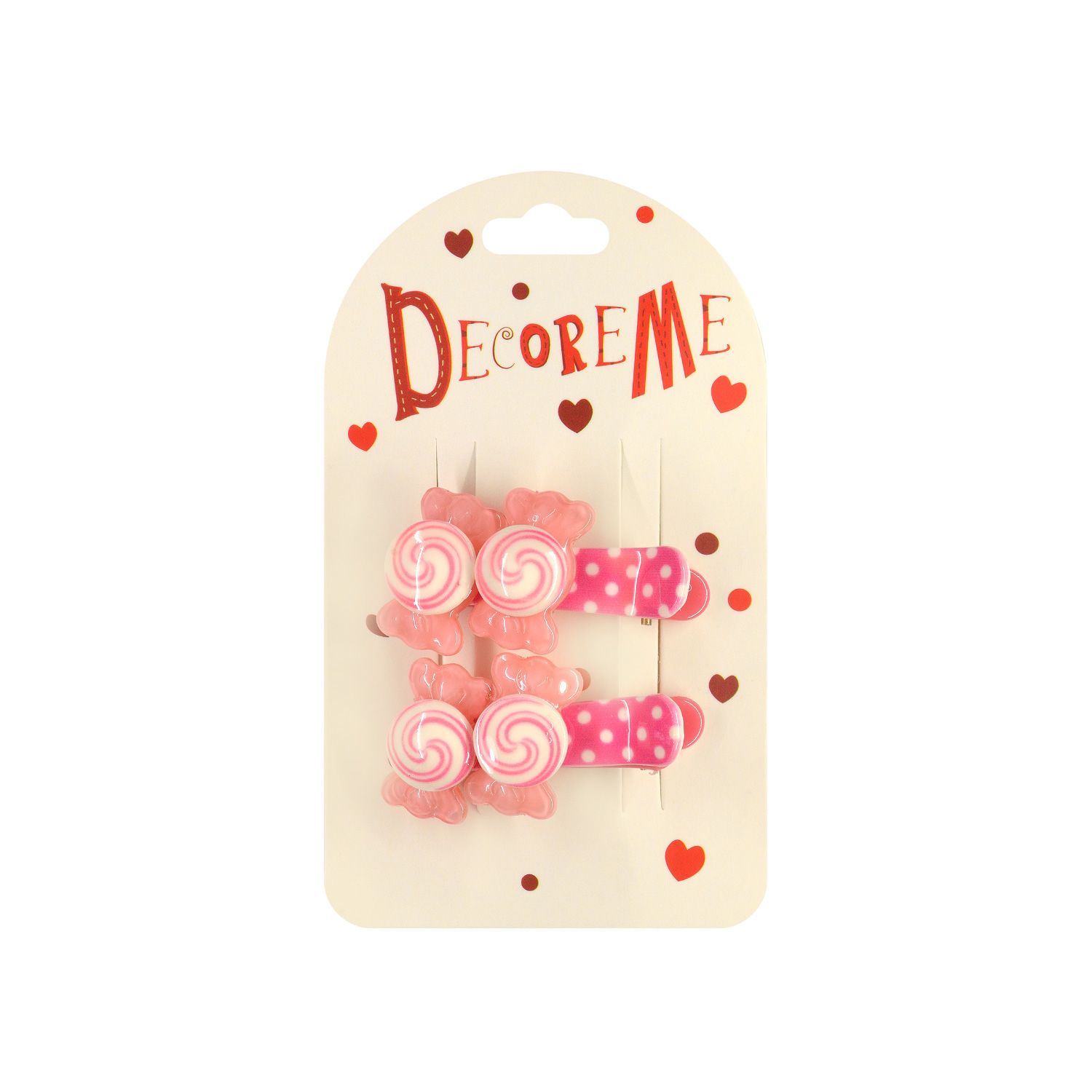 Набор заколок для волос "Decore me. Конфетки" 2шт., 3,5см, 6 видов