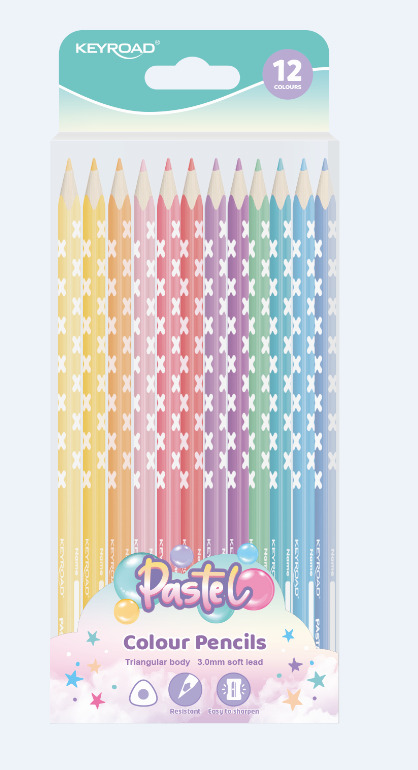 Карандаши цвет. 12цв  KEYROAD Pastel, пастельные цвета