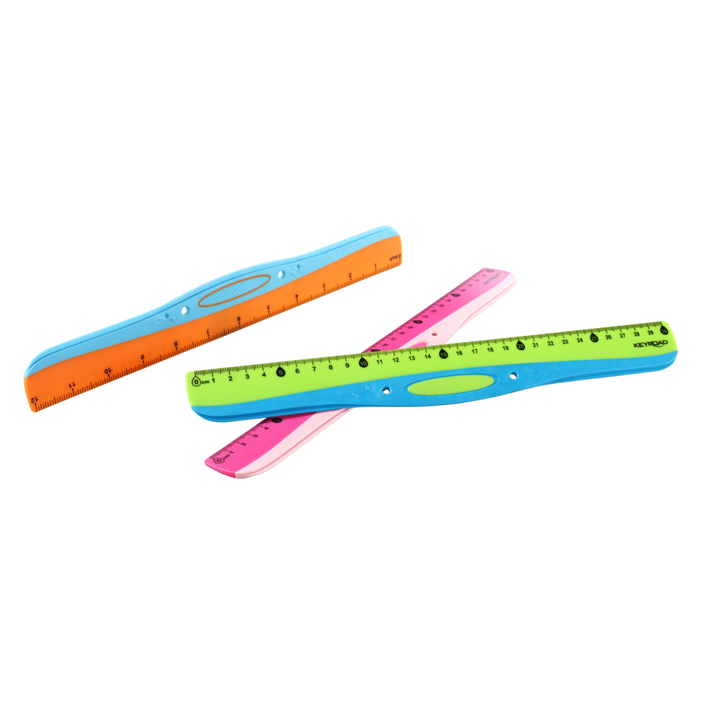 Линейка 30 см Soft Grip, ассорти