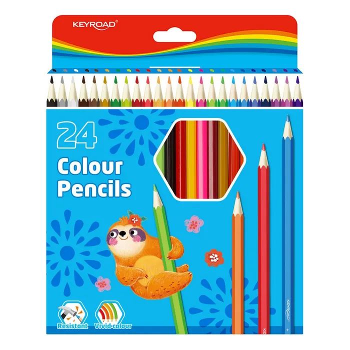 Карандаши цвет. 24цв  KEYROAD, шестигранные