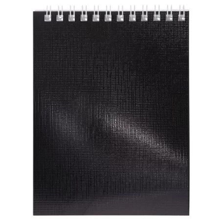 Блокнот А6  40л гребень "METALLIC. Черный" клетка