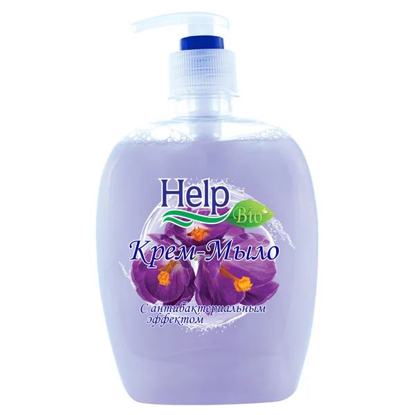 Мыло жидкое ХЭЛП 500 мл крем-мыло (дозатор) антибакт., фиалка