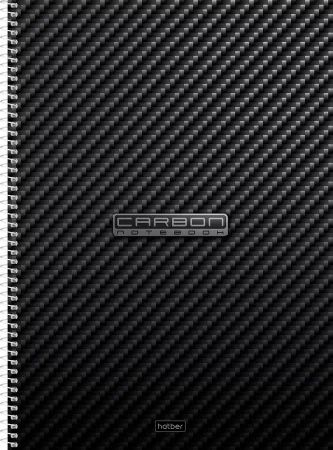 Тетрадь А4 7БЦ 120л кл. гребень Hatber "CarbonStyle" софт-тач, многоуров.перф., 4 разделит.