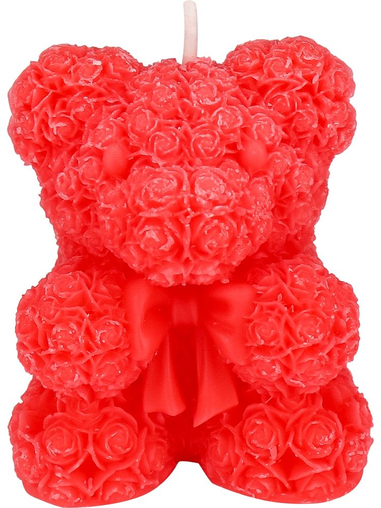 Свеча декоративная 4см "Медведь из роз"