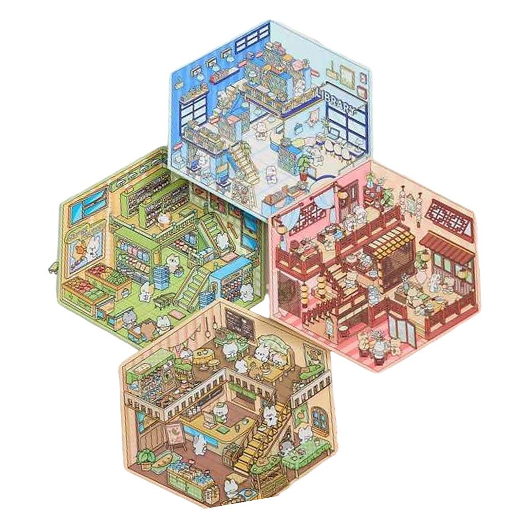 Наклейки-румбокс д/создания миниатюрных сцен 12,5*19см "Пекарня" 4диз.