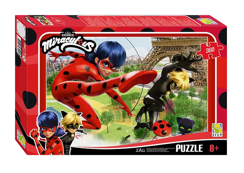 Пазлы  360 элементов 500*345мм.  "Леди Баг и Супер-Кот" (ZAGTOON – METHOD)