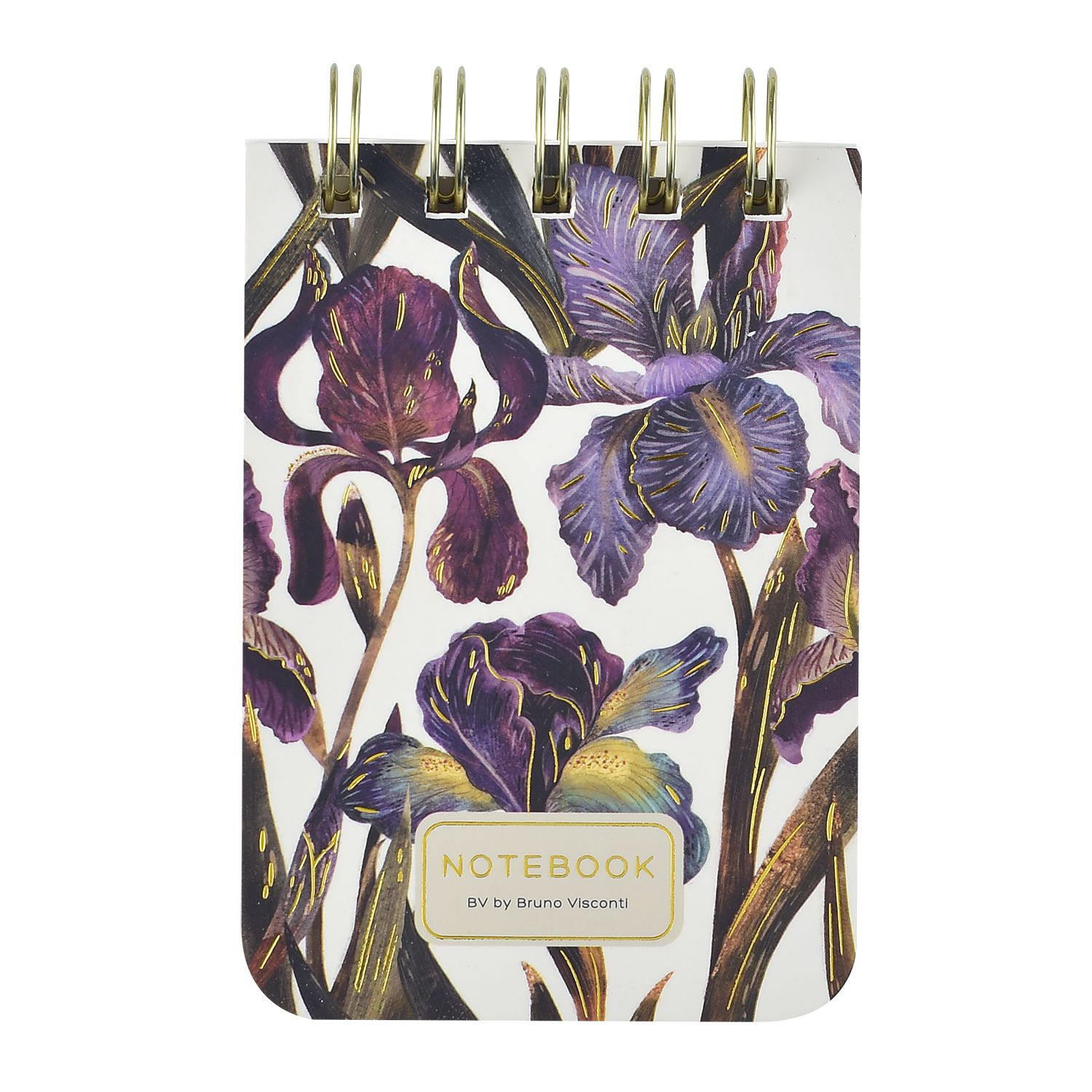 БЛОКНОТ НА ГРЕБНЕ «CUTE JOURNAL» A7, BV, 100 Л. "FLORA.ИРИСЫ" ЛИНЕЙКА