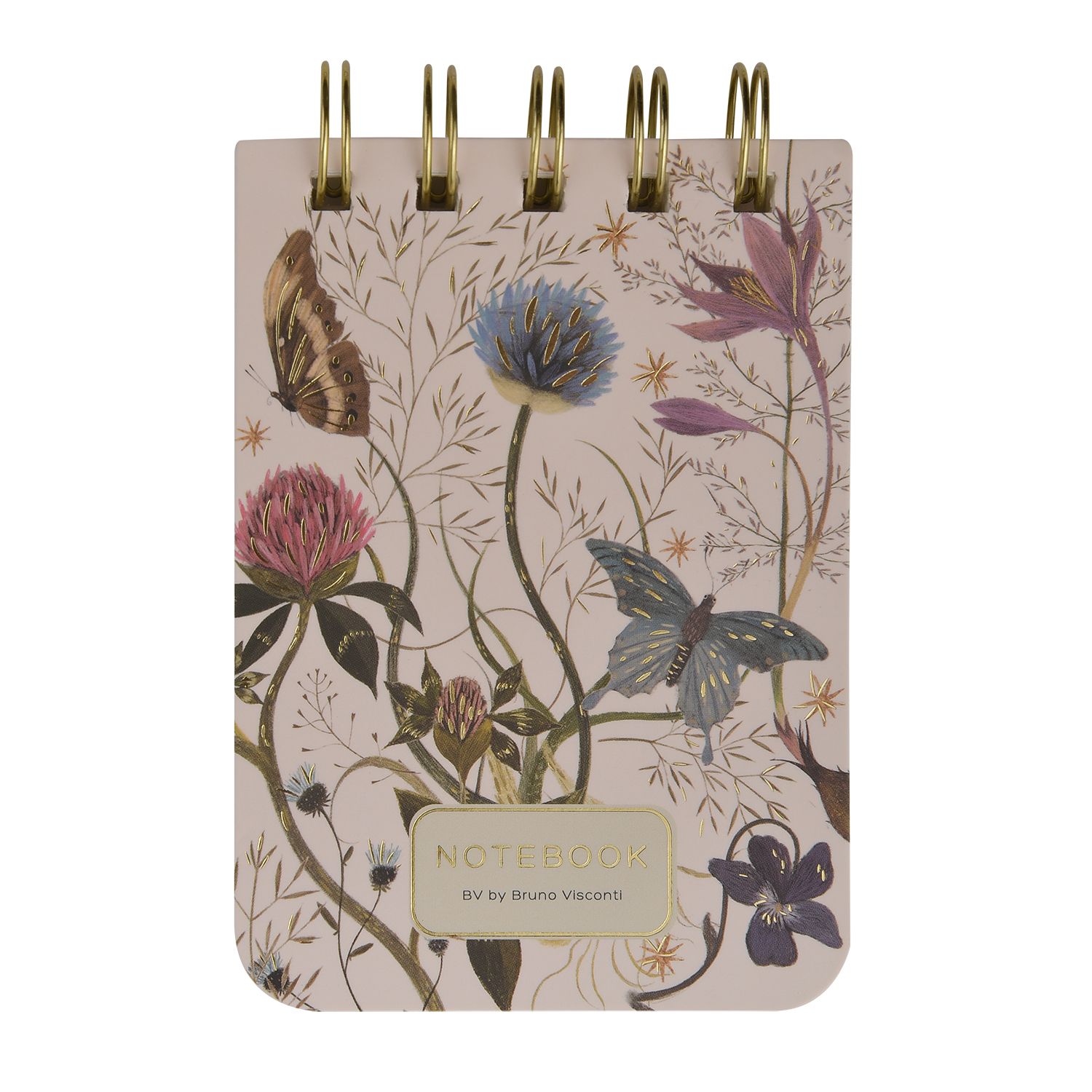 БЛОКНОТ НА ГРЕБНЕ «CUTE JOURNAL» A7, BV, 100 Л. "FLORA.SYMMETRICAL FLORA", ЛИНЕЙКА
