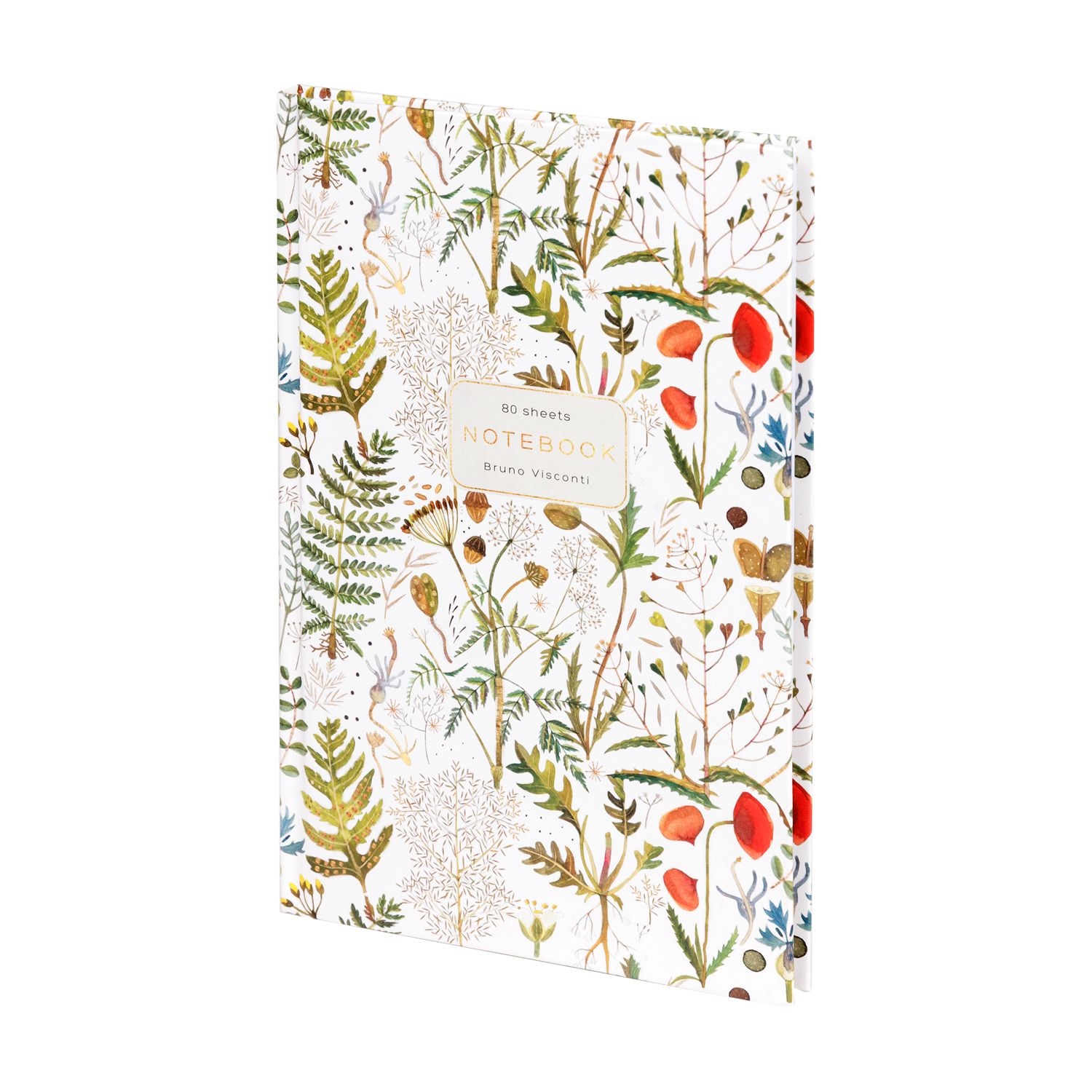 Блокнот А5 7БЦ  80л "Flora. Луговые травы" клетка, мат. лам.