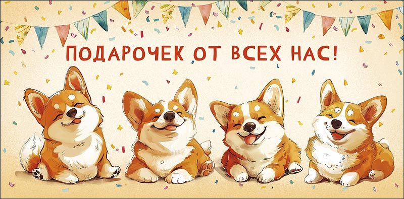 Конверт для денег "Подарочек от всех нас!"