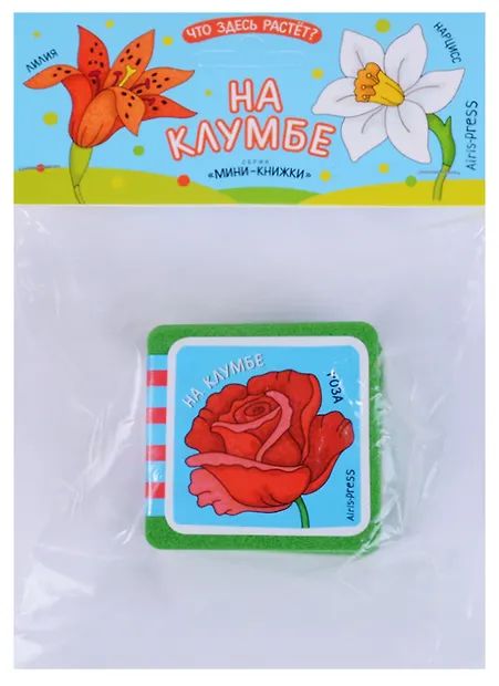 Книга "Мини-книжки ЭВА. Что здесь растет? На клумбе" 50*50мм 12стр.