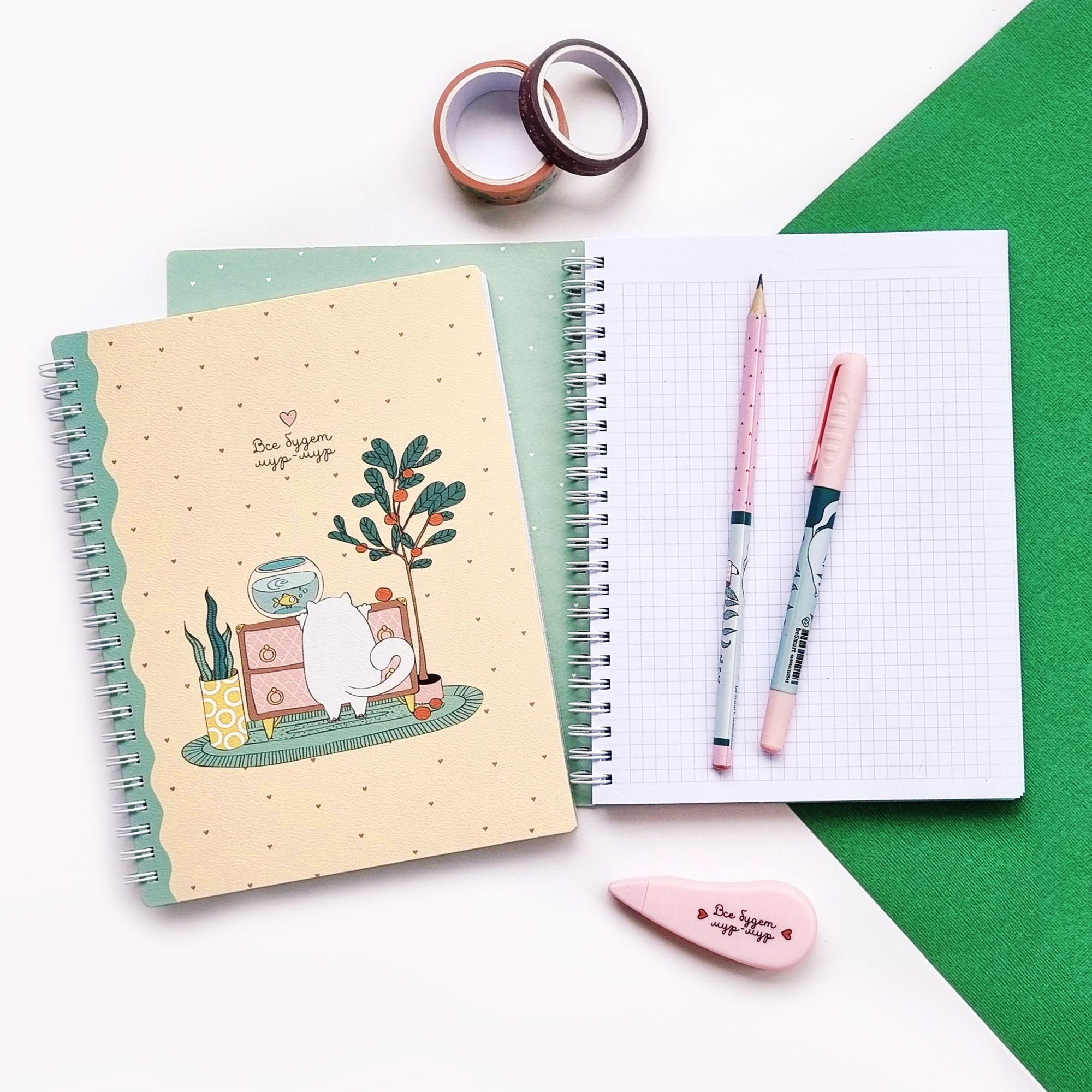 Тетрадь А5 120л кл. гребень Infolio "Be Smart. Mur-mur. Аквариум" БЕЗ ПОЛЕЙ