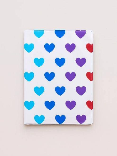 Обложка для паспорта ПВХ "Multicolored hearts" плотность 600 мкм