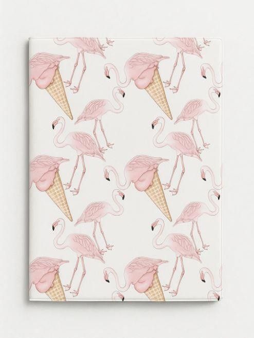 Обложка для паспорта ПВХ "Flamingo Ice cream" плотность 600 мкм