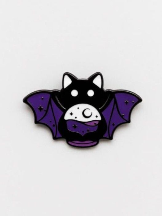 Значок металлический 35мм "Bat cat"