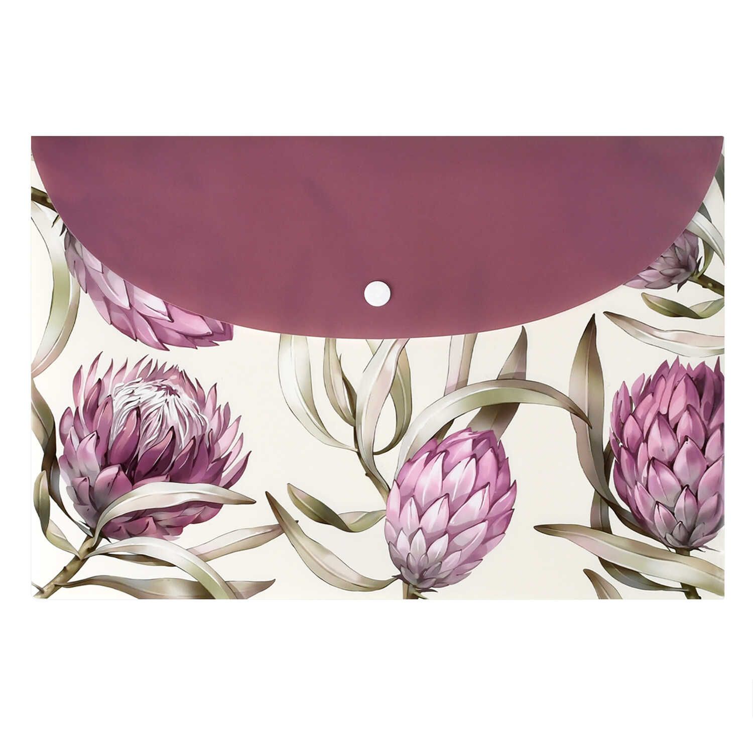 Конверт на кнопке  с рисунком А4 (335*230мм) "Протея"