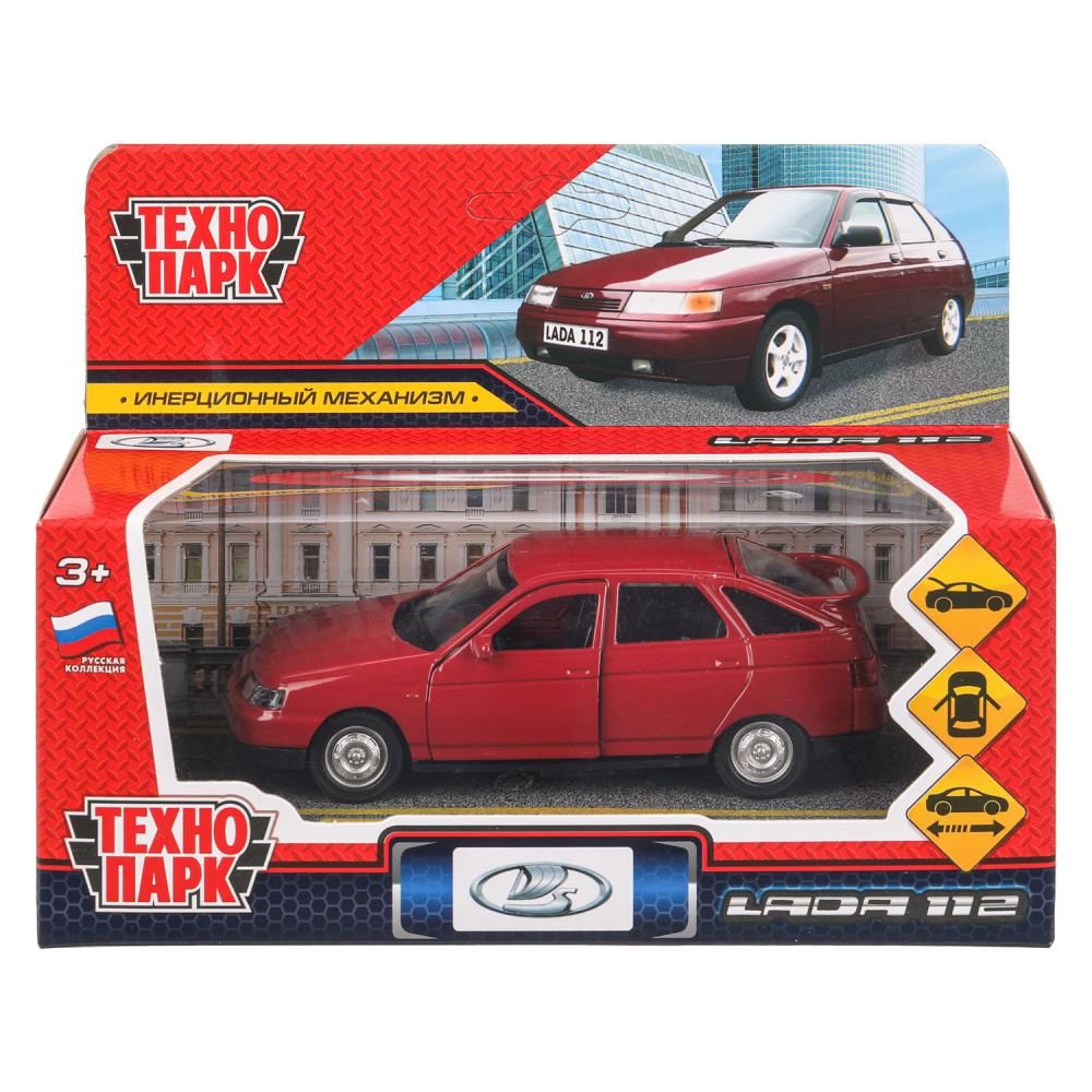 Машинка металл. 12см "ВАЗ-2112" двери, багаж, вишневый