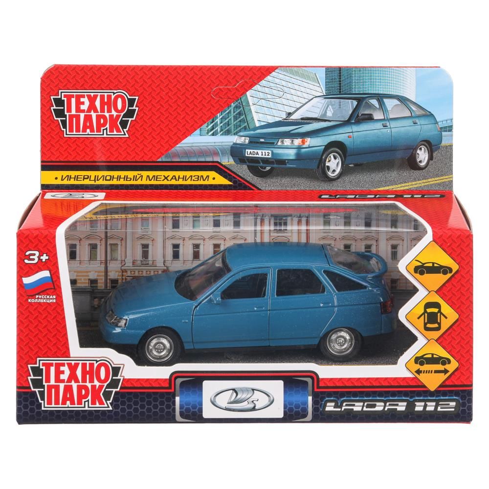 Машинка металл. 12см "ВАЗ-2112" двери, багаж, сине-зеленый