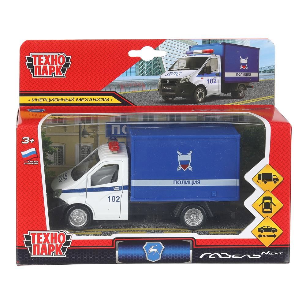 Машинка металл. 14см "ГАЗ NEXT ПОЛИЦИЯ" двери, инер,синий