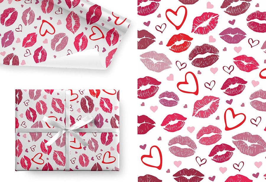 Бумага упаковочная 70*100см  "Вкус поцелуя"