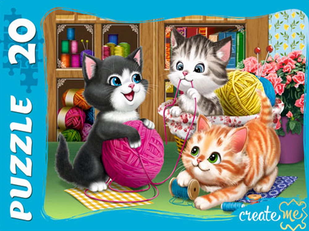 Пазл МАКСИ 20 элементов  "Игривые котята"