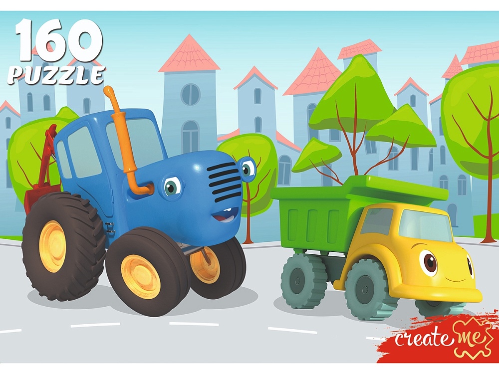 Пазлы  160 элементов  "Синий трактор"