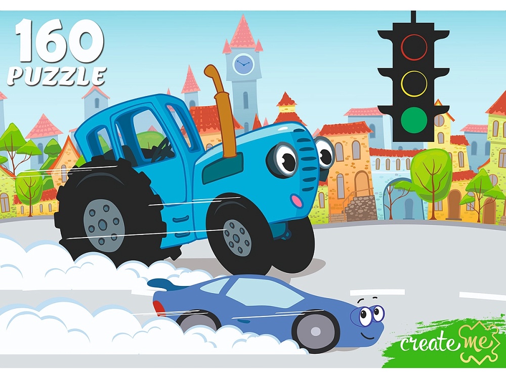 Пазлы  160 элементов  "Синий трактор"