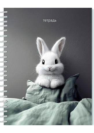 Тетрадь А5  40л кл. гребень Апплика "Милый зайка" БЕЗ ПОЛЕЙ