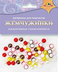 Стразы клеевые "Жемчужинки. Ассорти 1" размер страз d10мм-12 шт., d8мм-21 шт., d6мм-27 шт