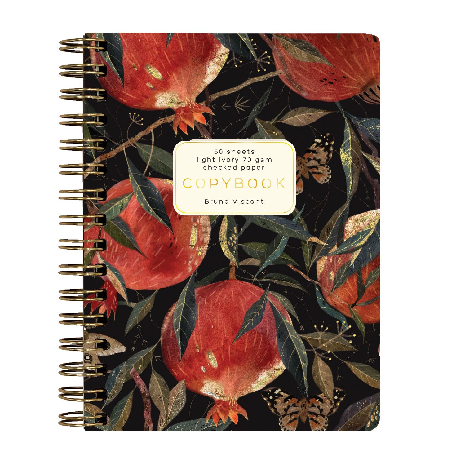 Записная книжка А6  60л. картон, гребень "Flora. Гранат" кл., софт-тач, фольга