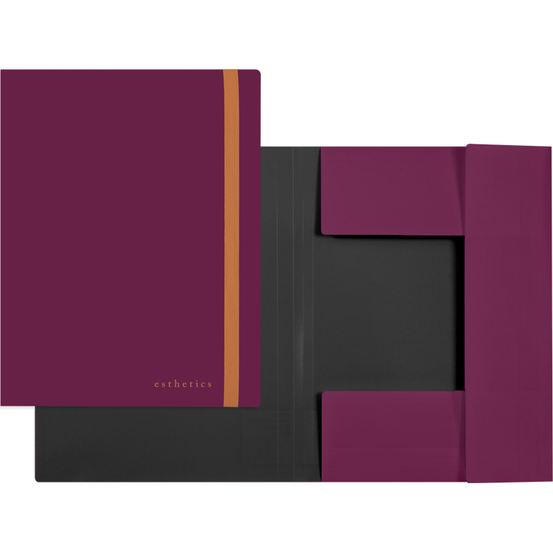 Папка на резинке А4 0,60мм deVENTE. Esthetics" фактура "soft-touch", бургунди