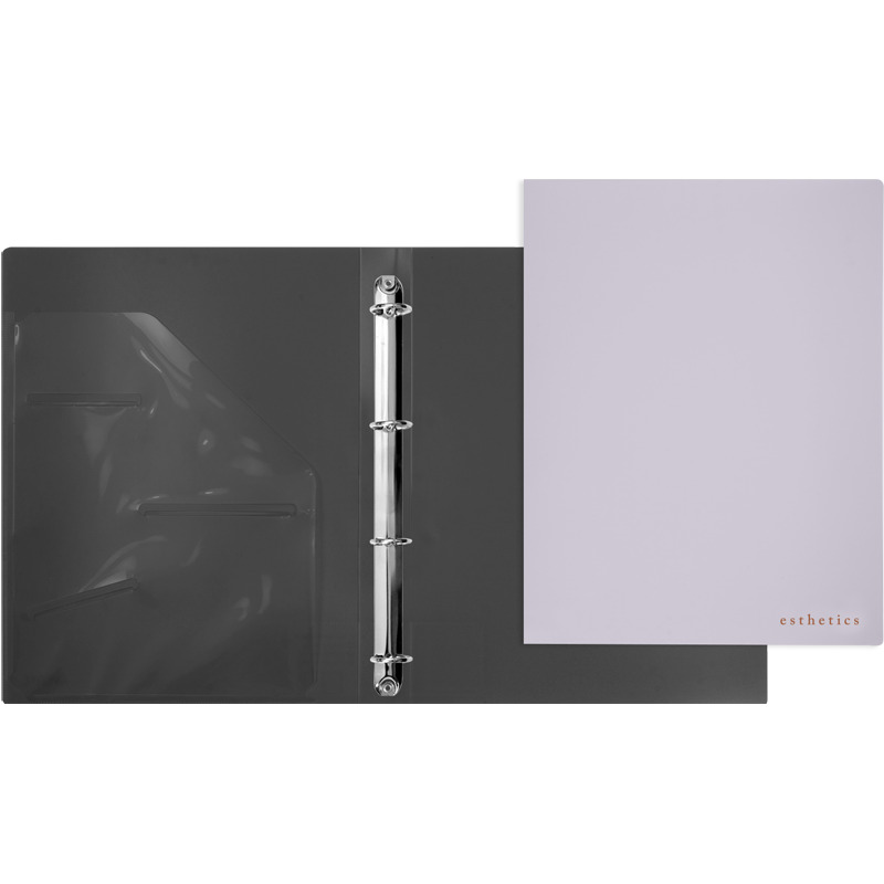 Папка на кольцах (без блока) А5 deVENTE. Esthetics", внутр.карман, лавандово-пепельная
