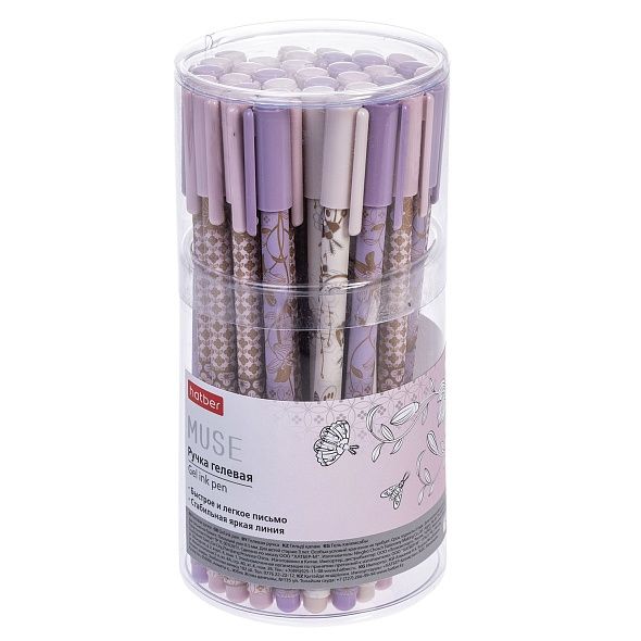 Ручка гелевая Hatber "Muse" 0,5мм, черная