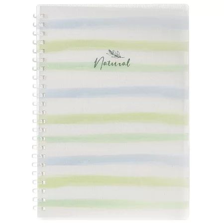 Тетрадь А5 пластик, эластичн.гребень, 80л. "Natural lines" тисн.фольгой