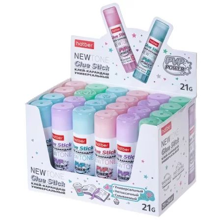 Клей карандаш Hatber "NEWtone" 21 гр. PVP основа