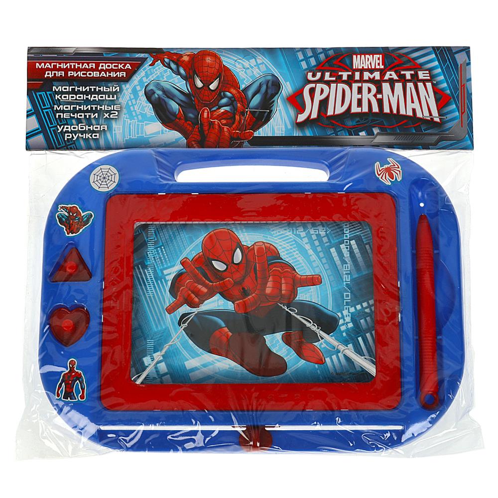 Доска магнитная для рисования 21*15см "Человек-паук" 2 штампа