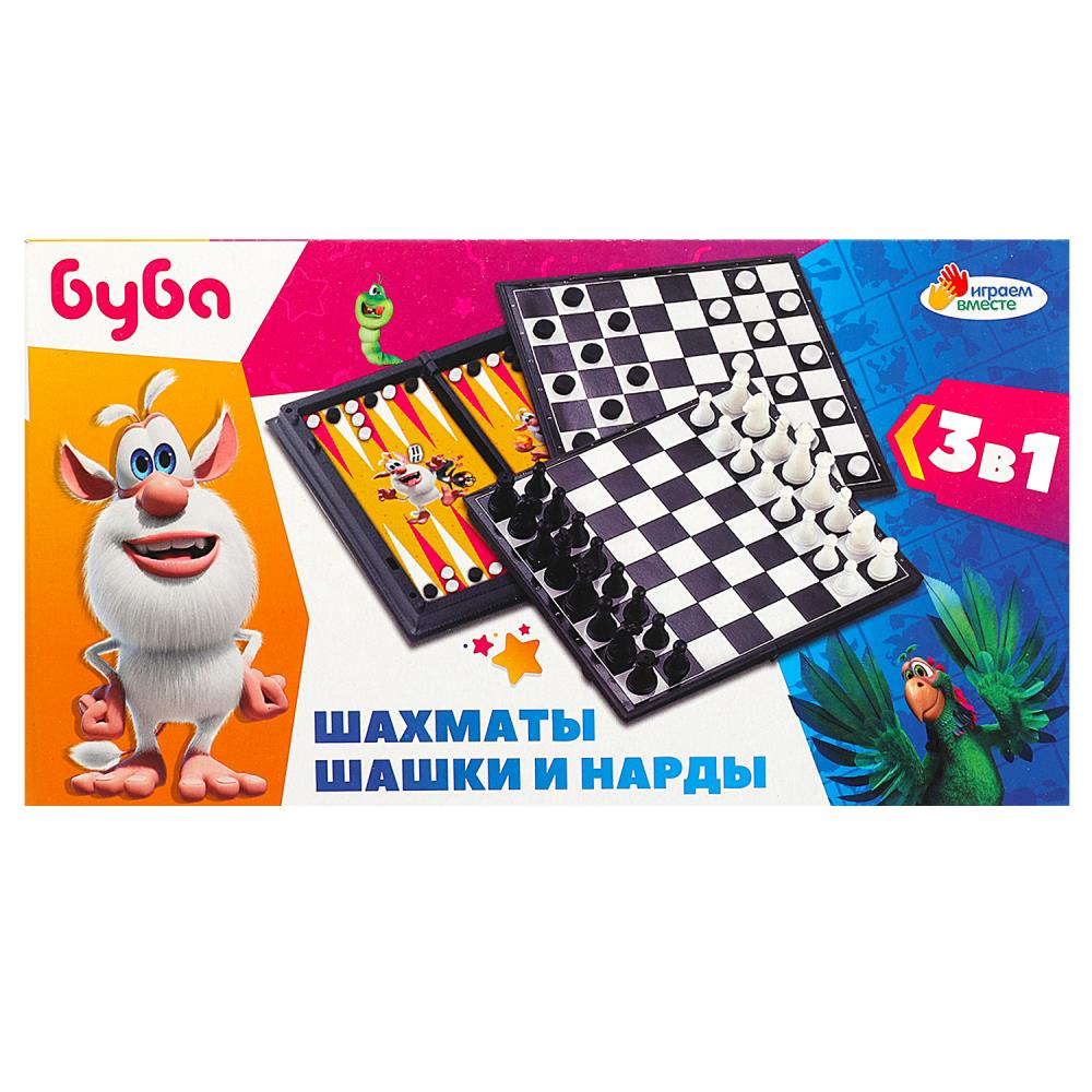 Игра 3в1 "Шахматы, шашки, нарды"  магнитные