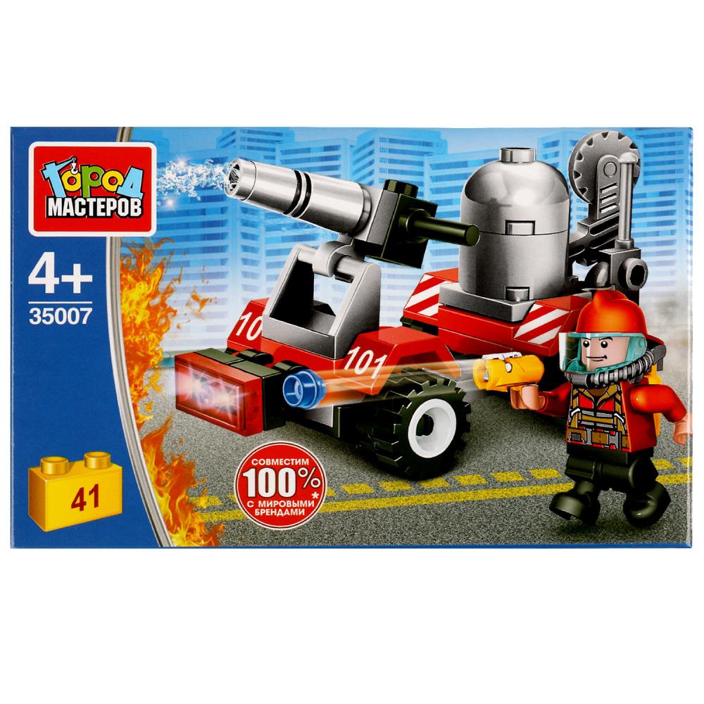 Конструктор пластм. "Пожарнй на машине" 41 дет.