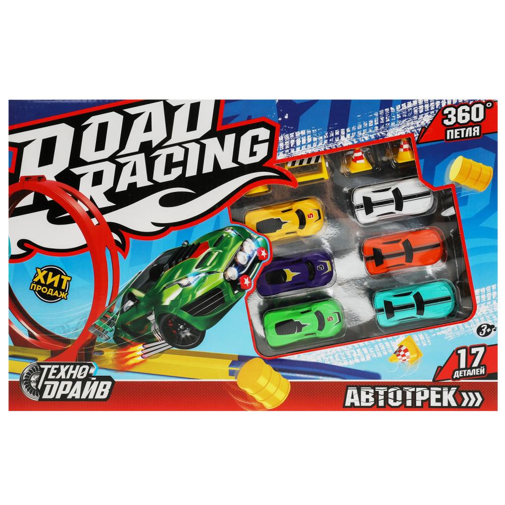 Автотрек 39*25см 6 машинок, петля 360