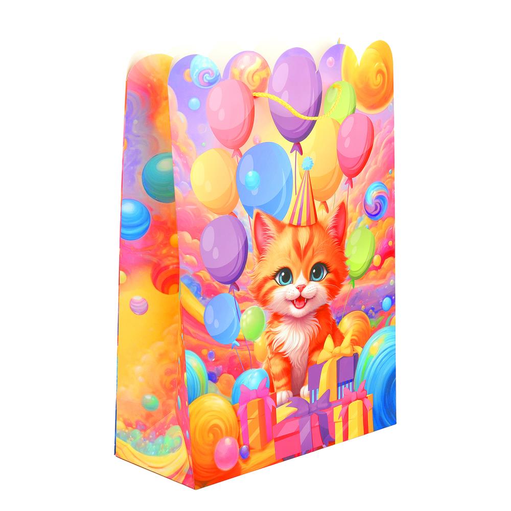 Пакет подар. бумажн. 33*45*15 см  190гр/м2 "День рождения" вырубка