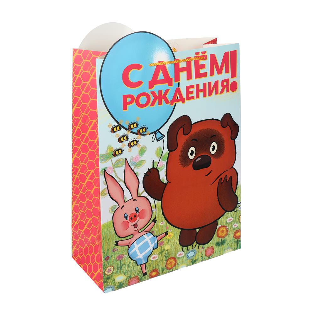 Пакет подар. бумажн. 33*45*15 см  190гр/м2 "Винни пух" вырубка